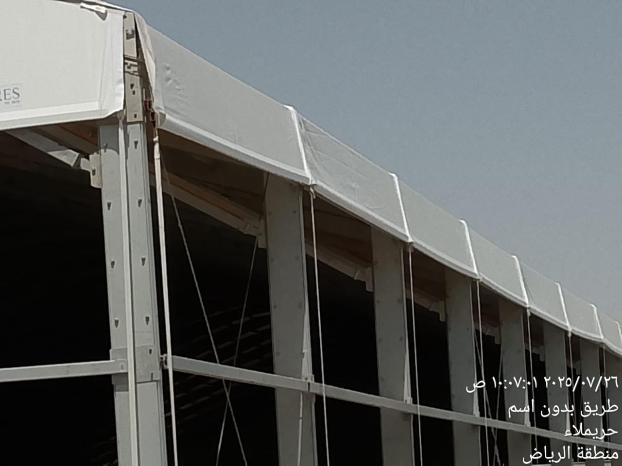 تفاصيل هيكل الخيمة وتركيب الواجهات